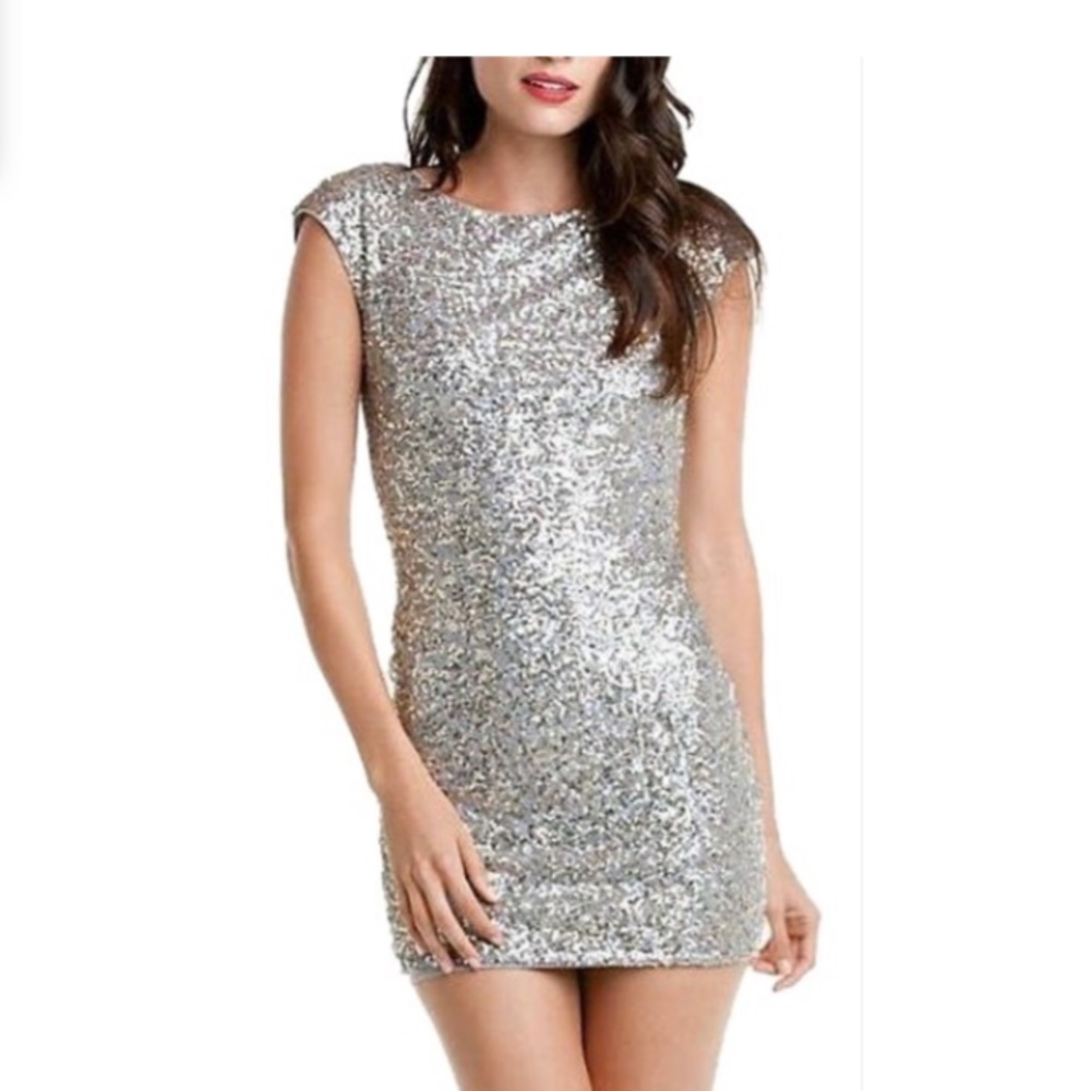 Silver mini dress